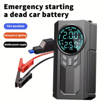 • جهاز تشغيل الطوارئ المحمول مع ضاغط هواء وبطارية للسيارات والشاحنات